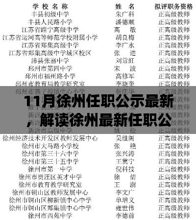 解读徐州最新任职公示背后的深层意义，辩证视角下的观察与分析
