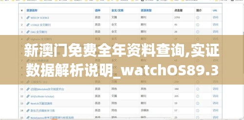 新澳门免费全年资料查询,实证数据解析说明_watchOS89.375-5
