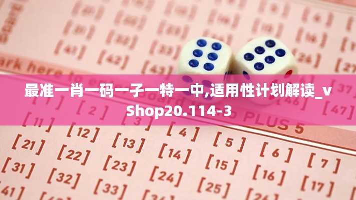 最准一肖一码一孑一特一中,适用性计划解读_vShop20.114-3