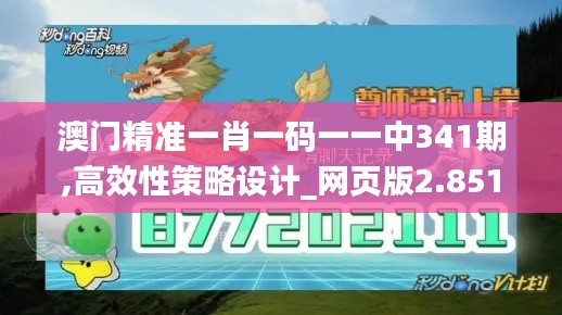 澳门精准一肖一码一一中341期,高效性策略设计_网页版2.851