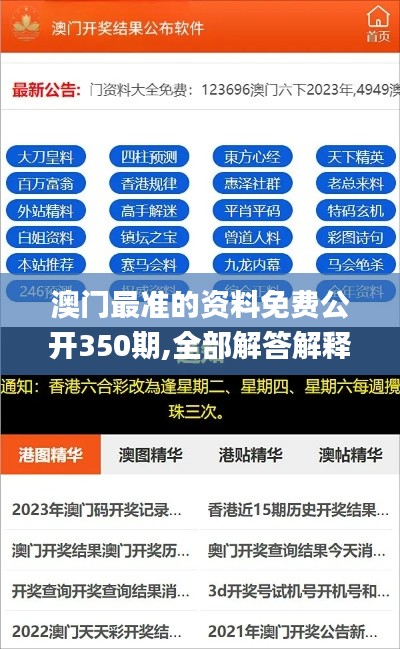 澳门最准的资料免费公开350期,全部解答解释落实_创新版1.481