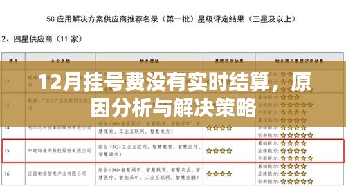 12月挂号费未实时结算，原因分析及解决策略