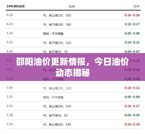 邵阳油价更新情报，今日油价动态揭秘