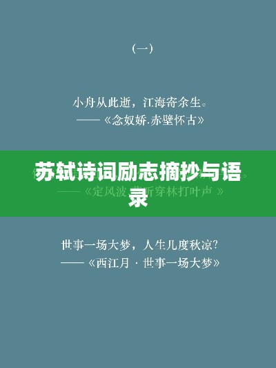 苏轼诗词励志摘抄与语录