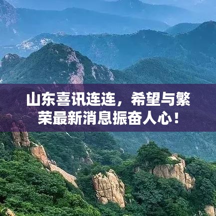 山东喜讯连连，希望与繁荣最新消息振奋人心！