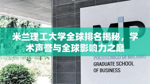 米兰理工大学全球排名揭秘，学术声誉与全球影响力之巅