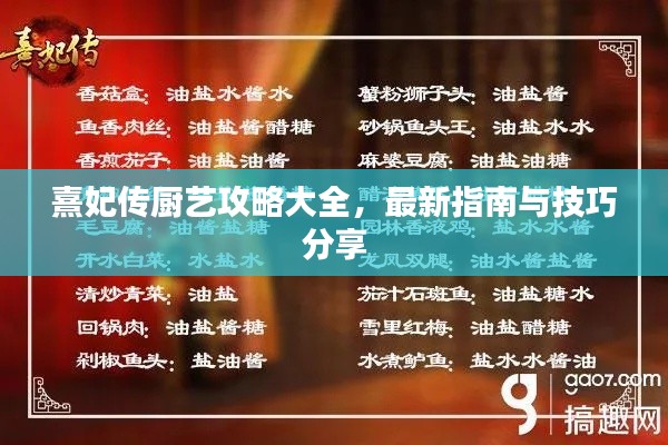 熹妃传厨艺攻略大全，最新指南与技巧分享