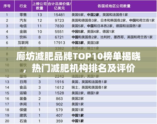 廊坊减肥品牌TOP10榜单揭晓，热门减肥机构排名及评价