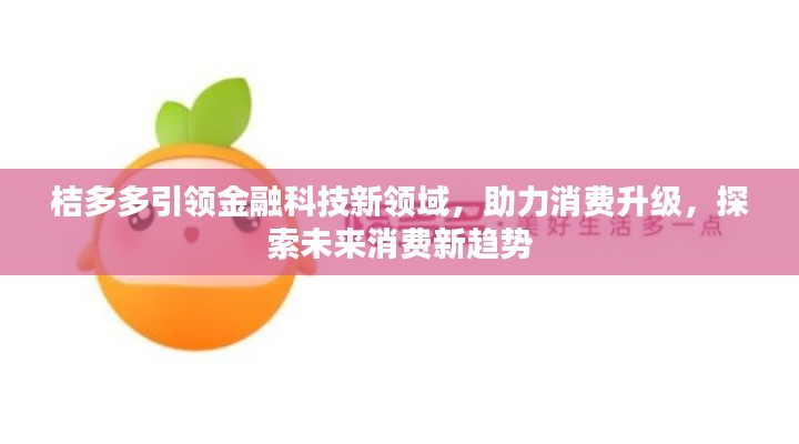桔多多引领金融科技新领域，助力消费升级，探索未来消费新趋势