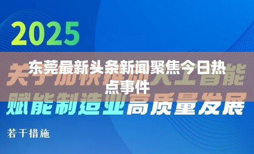 东莞最新头条新闻聚焦今日热点事件