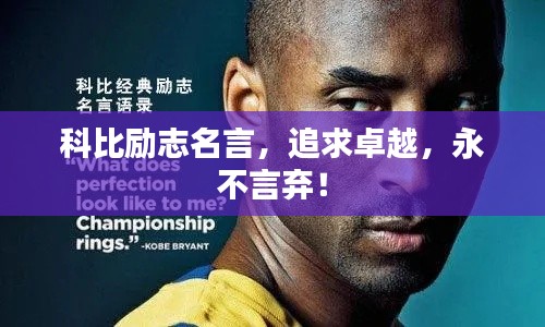 科比励志名言，追求卓越，永不言弃！