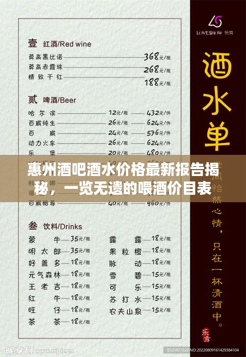 惠州酒吧酒水价格最新报告揭秘，一览无遗的喂酒价目表