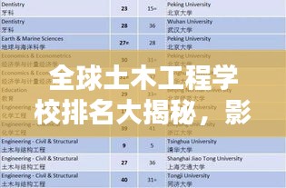 全球土木工程学校排名大揭秘，影响力深度解析！