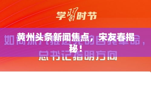 黄州头条新闻焦点，宋友春揭秘！