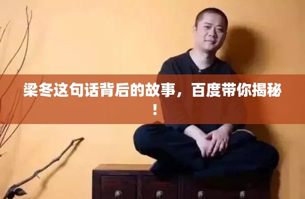 梁冬这句话背后的故事，百度带你揭秘！