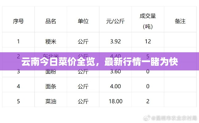 云南今日菜价全览，最新行情一睹为快