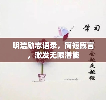 明洁励志语录，简短箴言，激发无限潜能