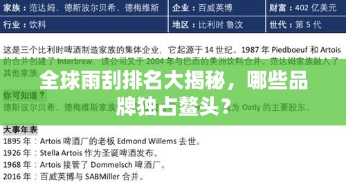 全球雨刮排名大揭秘，哪些品牌独占鳌头？