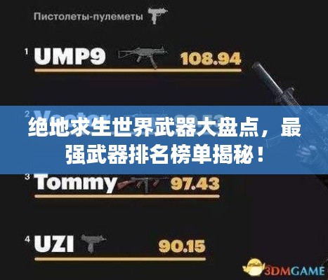 绝地求生世界武器大盘点，最强武器排名榜单揭秘！