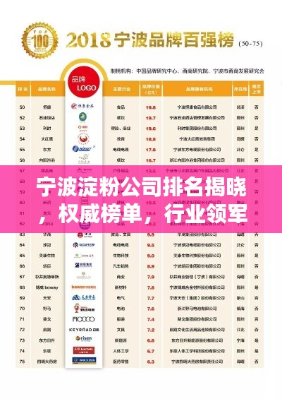 宁波淀粉公司排名揭晓，权威榜单，行业领军者一目了然！
