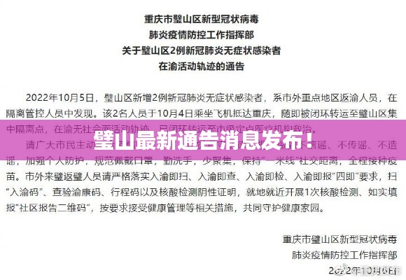 璧山最新通告消息发布！