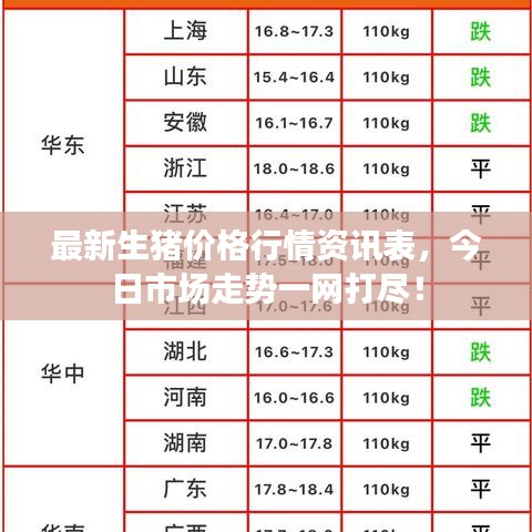 最新生猪价格行情资讯表，今日市场走势一网打尽！