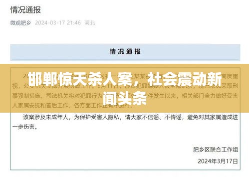 邯郸惊天杀人案，社会震动新闻头条