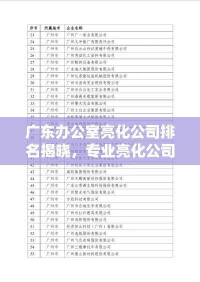 广东办公室亮化公司排名揭晓，专业亮化公司榜单出炉！