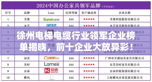 徐州电梯电缆行业领军企业榜单揭晓，前十企业大放异彩！