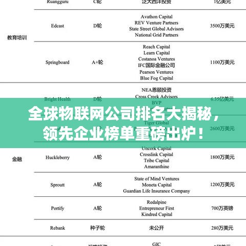 全球物联网公司排名大揭秘，领先企业榜单重磅出炉！