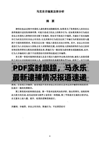 PDF实时跟踪，马永乐最新逮捕情况报道速递