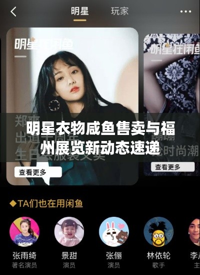 明星衣物咸鱼售卖与福州展览新动态速递