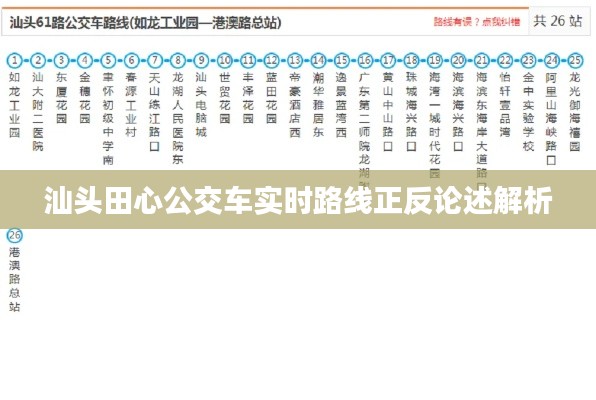 汕头田心公交车实时路线正反论述解析