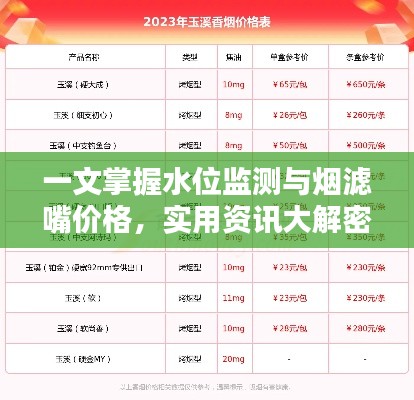 一文掌握水位监测与烟滤嘴价格,实用资讯大解密!