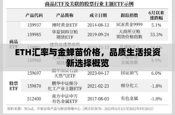 ETH汇率与金蝉苗价格，品质生活投资新选择概览
