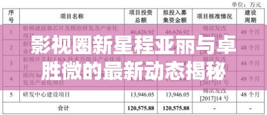 影视圈新星程亚丽与卓胜微的最新动态揭秘