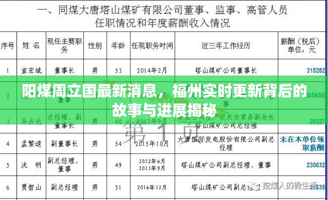 阳煤周立国最新消息,福州实时更新背后的故事与进展揭秘