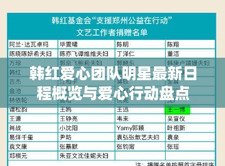 韩红爱心团队明星最新日程概览与爱心行动盘点