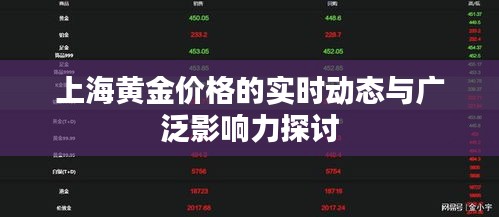 上海黄金价格的实时动态与广泛影响力探讨