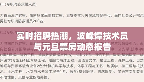 实时招聘热潮，波峰焊技术员与元旦票房动态报告